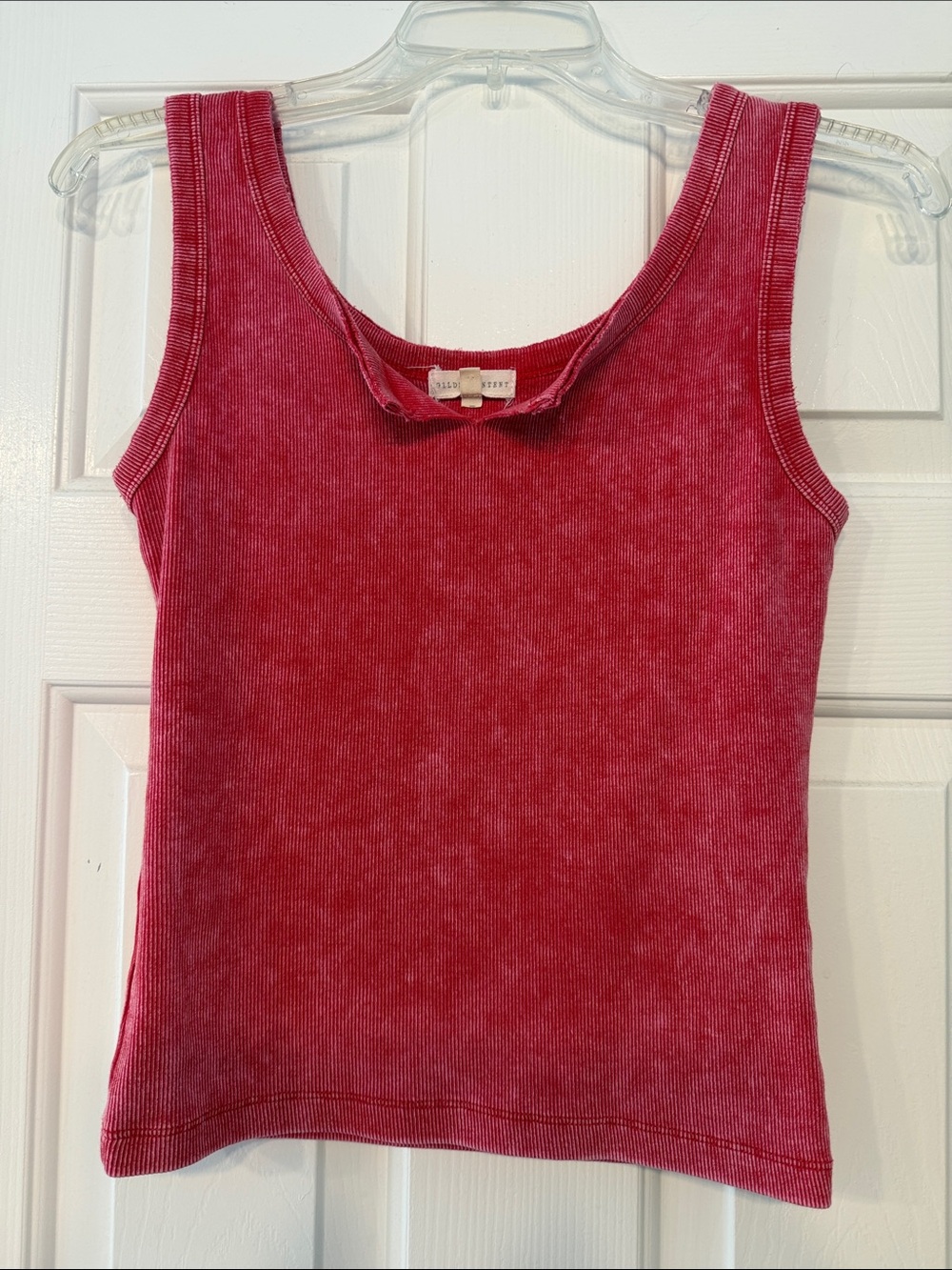 BKE Pink Ribbed Tank Top